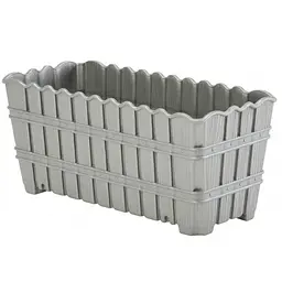 Горщик для квітів Violet House 1055 Bamboo Balcony Antracite із дренажем 12x12x30 см (1055 BAMBOO BALCONY ANTRACITE 30)