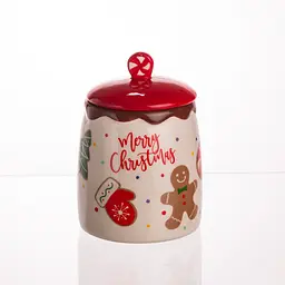 Банка для сипучих продуктів Yiwu з кришкою порцелянова 9×13 см Merry Christmas CR-1-42  - мініатюра 5