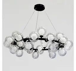 Підвісна люстра Artlight 1102/35BK з 35 скляними плафонами G9, чорна, від 20-30 м² - мініатюра 2