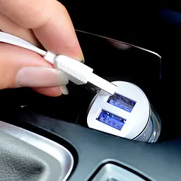 Автомобільний зарядний пристрій Hoco Z1 2 USB білий - мініатюра 4