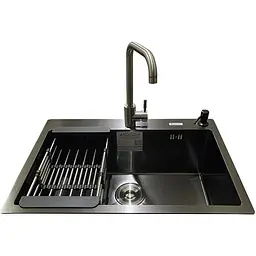 Комплект мийка + змішувач Romzha Arta U-600S BL (B) - мініатюра 2