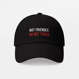 Кепка «Not friendly. Do not touch» чорна - мініатюра 6