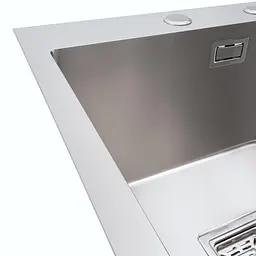 Кухонна мийка Platinum Handmade HSBB PVD з нержавіючої сталі 3.0 мм квадратний сифон 40x50x23 см сіра - мініатюра 5