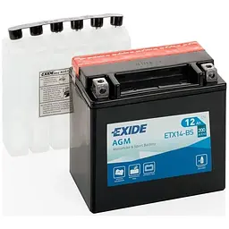 Акумулятор автомобільний EXIDE AGM 12Ah (+/-) (200EN) (ETX14-BS)