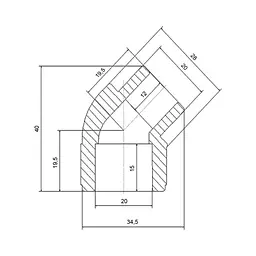 Кутник PPR Blue Ocean 20, 45° ВЗ SD00009955 - мініатюра 1
