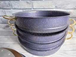 Мантоварка-пароварка з антипригарним покриттям O.M.S. Collection 6091 C-30 см 6,4 л Blue - мініатюра 8