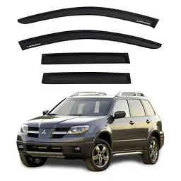 Дефлектори вікон вітровики для Mitsubishi Outlander I 2001-2006 Скотч 3M Voron Glass