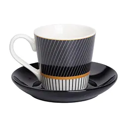 Чашка з блюдцем порцелянова 200 мл, diagonal Liling Rongxiang Ceramic RX-N24708BW - мініатюра 9