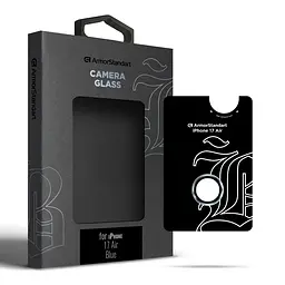 Захисне скло для камери Apple iPhone 17 Air, Supreme BI, синій колір, з рамкою, глянцеве скло для захисту лінз, протиударне, прозоре, з клейовим шаром по контуру, не впливає на якість фото, ArmorStandart (ARM86451)