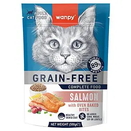 Сухий корм для котів Wanpy Adult Cat Grain Free Salmon Ванпі беззерновий з лососем 500г