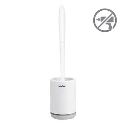 Йоржик для унітазу МВМ My Home клейкий настінний BP-12, білий з сірим (BP-12 WHITE/GRAY) - мініатюра 2
