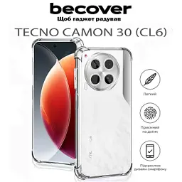 Чохол до мобільного телефона BeCover Anti-Shock Tecno Camon 30 (CL6) Clear (711790) - мініатюра 6
