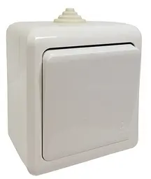 Вимикач Lumano AQUA вологозахисний одноклавішний накладний білий 10А IP54 