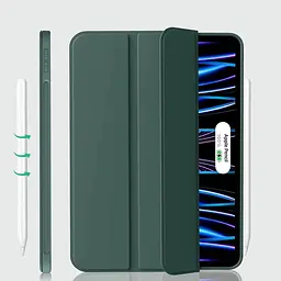 Чохол-книжка BeCover Tri Fold Soft TPU Silicone для Apple iPad Pro 11" M4 2024 Dark Green (711746) - мініатюра 3
