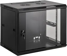Шафа настінна 19", 9Ux570x450, (ШxГ), розібрана, чорна