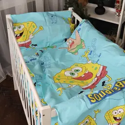 Простирадло на гумці MirSon Kids Time 17-0689 Спанч Боб Бязь 70х130 см (2200010252880) - мініатюра 2