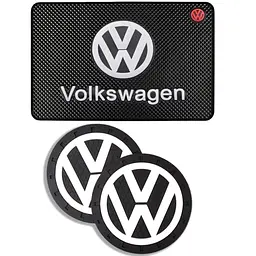 Набір антиковзних килимків для торпеди та підсклянника Volkswagen 3 шт