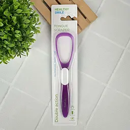Скребок для очищення язика та свіжого дихання Healthy Smile, фіолетовий - мініатюра 2