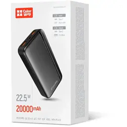 Батарея універсальна ColorWay 20 000 mAh Portable Charger (USB/QC3.0 + USB-C/PD/22.5W) Black (CW-PB200LPB4BK-PD) - мініатюра 6