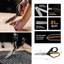 Ножиці будівельні універсальні Fiskars PowerArc 21см (1027204) - мініатюра 9