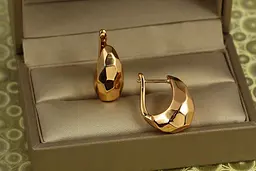 Сережки Xuping Jewelry Фацет 1,9 см золотисті - мініатюра 3
