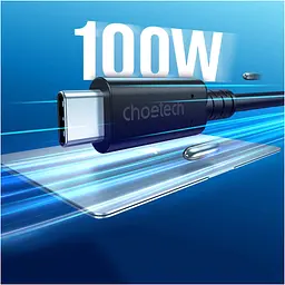 Дата кабель USB-C to USB-C 0.8m USB 4 100W 40Gbps 8K60Hz Choetech (XCC-1028) - мініатюра 4