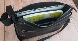 Чоловіча шкіряна сумка через плече GS 35*24*8 см чорна (МА 003 черн) 240 - мініатюра 7