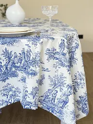Скатертина столова Ecotton DUCK 150х170 см водовідштовхувальна Italiano Blue синього кольору (25365) - мініатюра 2