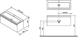 Тумба під умивальник Ravak SD 1000 Clear черешня X000000760 - мініатюра 2
