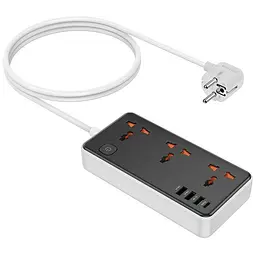 Подовжувач AC8A Storm (PD30W/1C/3A/3xSocket) (1.5 m) Black Hoco teh0029525 - мініатюра 4