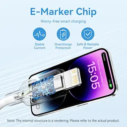 Кабель USB 2.0 Type-C M-Lightning M, 1.0 м, PD 27W, PVC, голубий Vention - мініатюра 6