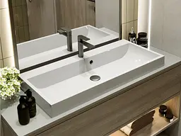 Умивальник Miraggio VARNA 900 (0000260) Miramarble, Глянцевий, Накладний/Врізний, Білий - мініатюра 7