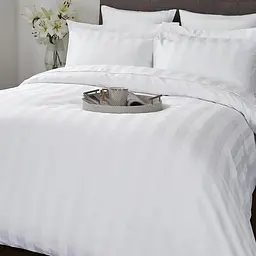 Подвійна постільна білизна сатин білого кольору 326573 - мініатюра 3