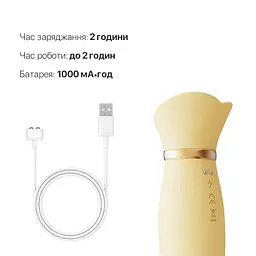 Вібратор з підігрівом та вакуумною стимуляцією клітора Zalo - ROSE Vibrator Lemon Yellow - мініатюра 6