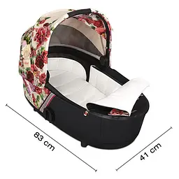 Люлька Cybex Mios Lux R Spring blossom light + Комплект текстилю Cybex Mios Spring blossom light + Шасі для коляски Cybex Mios LS RBA Chrome Black - мініатюра 4