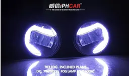 Протитуманні LED Фари круглі / Лінза з ДХО / D87мм / 12V / 6W / 6500K 2 шт. - мініатюра 9
