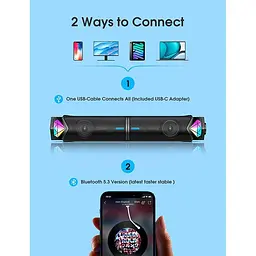 Акустика для ПК Onikuma RGB Backlight L1 3Wx2 BT5.3 USB Mic - мініатюра 8