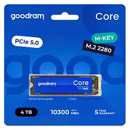 Накопичувач SSD GoodRam m.2 NVMe 4TB Core PCIe 5.0 x4 3D NAND (SSDR-GRC01-4K0-80) - мініатюра 2