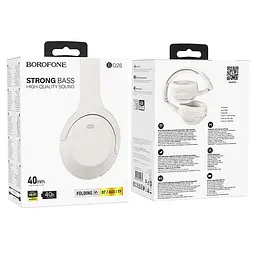 Bluetooth Стерео Гарнітура Borofone BO26, BT5.3, AUX, TF, 350mAh, 40h, Білий - мініатюра 3