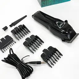 Машинка триммер для стрижки волосся акумуляторна роторна 4 насадки LED дисплей VGR V-051 - мініатюра 6