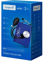 Механічний тонометр Longevita LS-5 (стетоскоп вбудований в манжету)
(5929751) - мініатюра 9
