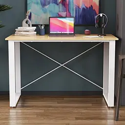 Письмовий стіл Ferrum-decor Драйв 750x1400x700 Білий метал ДСП Дуб Артізан 32 мм (FRD-103420) - мініатюра 3