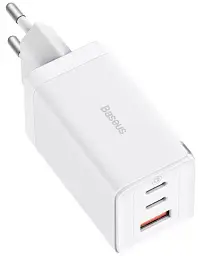 Мережевий зарядний пристрій Baseus GaN5 Pro Fast Charger 2Type-C+USB 65W + Cable Type-C to Type-C CCGP120202 White - мініатюра 3