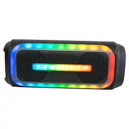 Bluetooth колонка RGB чорна акумуляторна, музична бездротова колонка E4107 BT WSJAR E-4107 - мініатюра 2