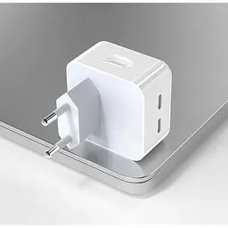 Зарядний пристрій Emy Power Adapter MHJE3ZM/A 35W 2 USB-C Dual Type-C Port 35W 3.0A - мініатюра 2