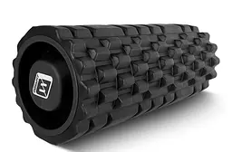 Масажний ролик EasyFit Grid Roller 33 см v.1.1 міцний масажер (чорний) - мініатюра 1