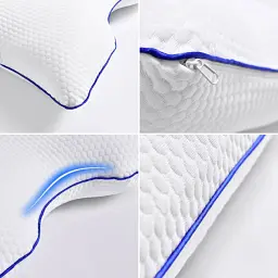 Подушка ортопедична Memory Foam Ideia контурна з ефектом пам'яті, з наволочкою на блискавці 58х42х13 см - мініатюра 5