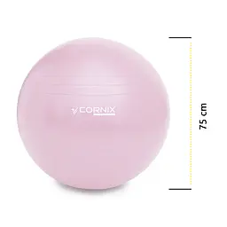 М'яч для фітнесу (фітбол) Cornix 75 см Anti-Burst Light Pink XR-0367 - мініатюра 4