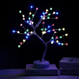LED настільна лампа Сріблясте дерево з листям XPRO NNG-08 USB + батарейки AA 3 шт. тепле світло (44900-NNG-08_322) - мініатюра 3
