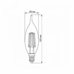 LED лампа VIDEX Filament C37Ft 6W E14 4100K - мініатюра 3